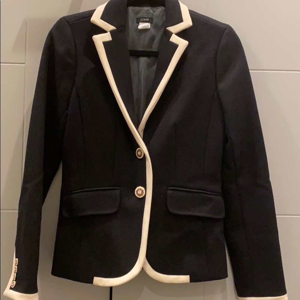 J. Crew black jacket with white trim